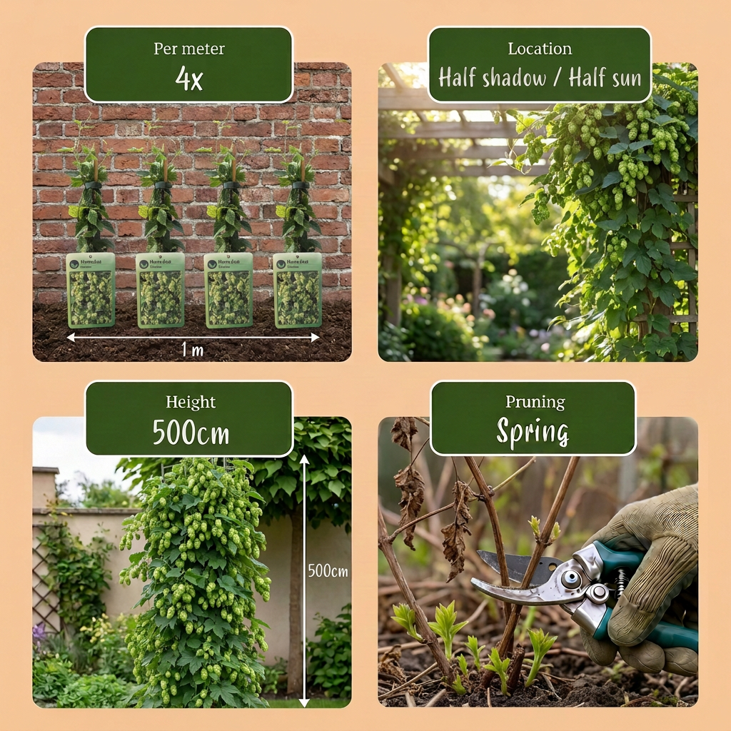 Humulus lup. Nordbrau - Nordbrau hop - Green - Climber - Ø9cm - ↕35cm