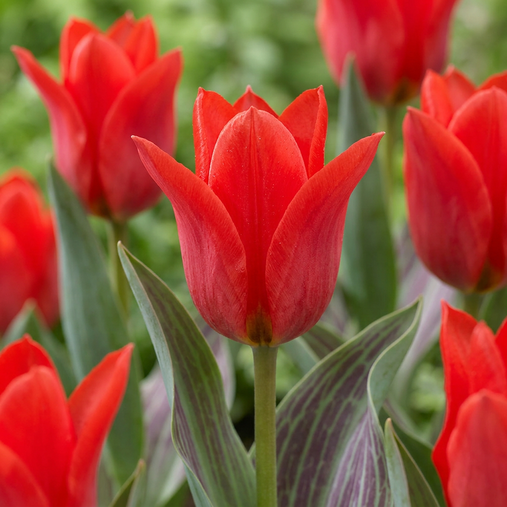 120x Tulipa Greigii Red - Greigii-tulp - Rood - Voorjaarsbloeier - Bolmaat 11/12