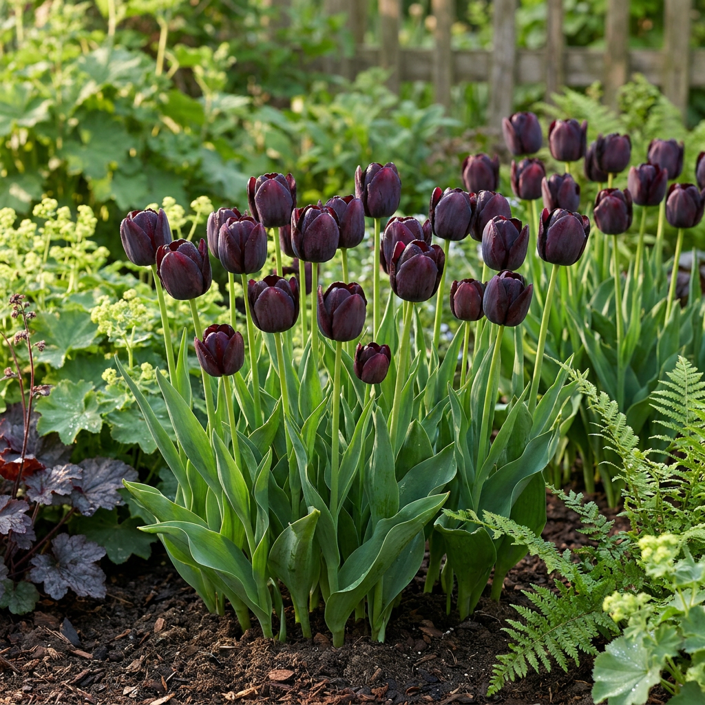 280x Tulipa Black - Zwarte tulp - Zwart - Voorjaarsbloeier - Bolmaat 10/11