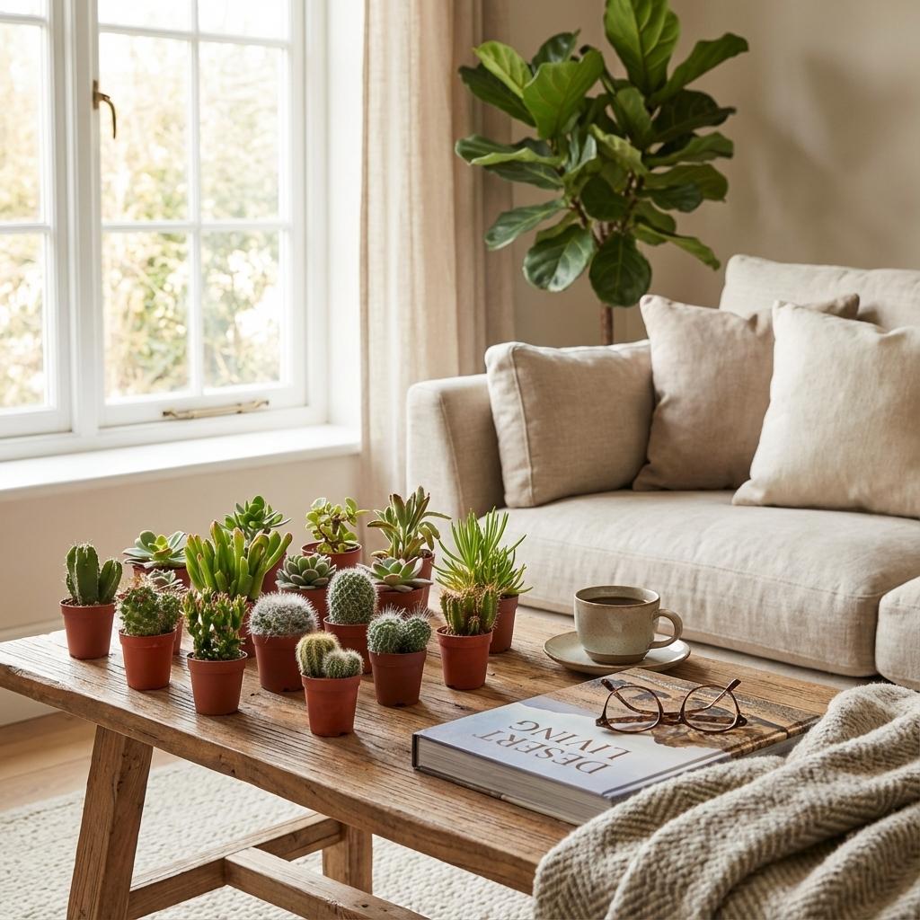 Mix aus echten Kakteen und Sukkulenten - 6 Stück - Ø 5,5 cm - Höhe: 5-10 cm