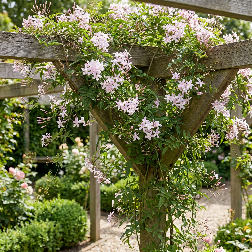 6x Jasminum stephanense - Stephan's jasmine - Pink - Climber - Ø9cm - ↕35cm