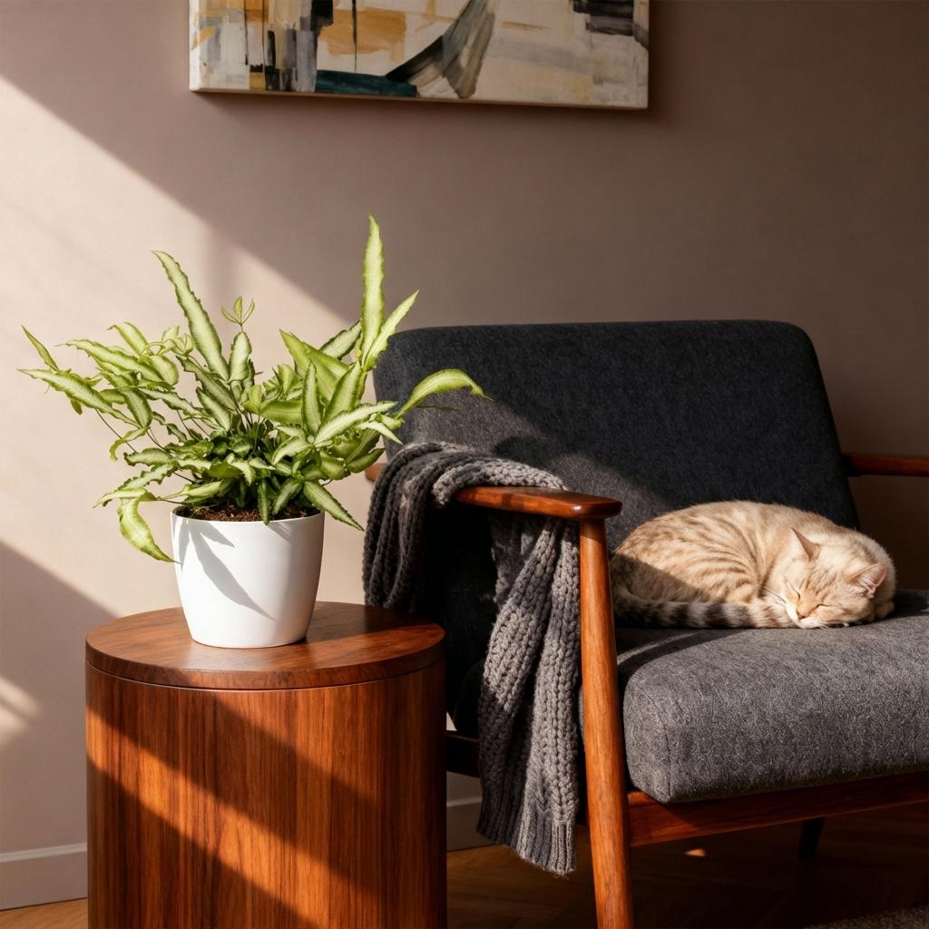 Green boutiQ - Plante d'intérieur - Pteris cretica Albolineata - Fougère ruban - Plante adaptée aux animaux de compagnie - Vert - 2 plantes - avec cache-pot blanc - Pot 12 cm - Hauteur 20 cm