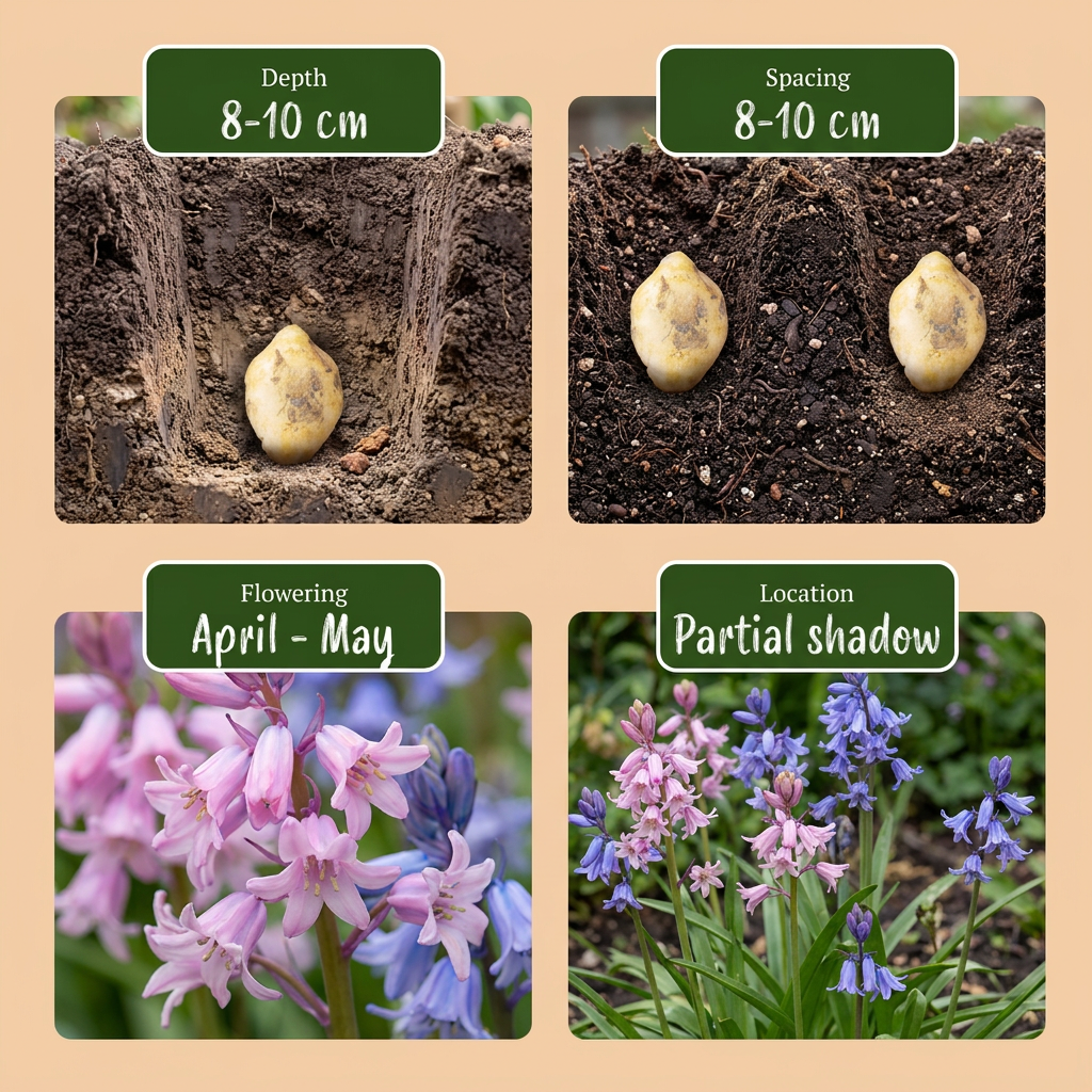 320x Hyacinthoides Hispanica mix - Spaanse boshyacint mix - Diversen - Verwilderingsbol - Bolmaat 7/8