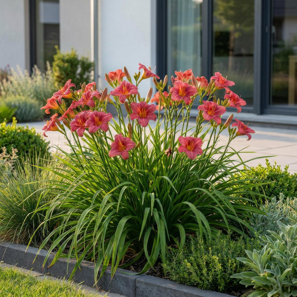 Green boutiQ - Stauden - Hemerocallis Summer Wine - Taglilie - Bienen- und Schmetterlingsmagnet - Lila - 3 Pflanzen - Topf 11cm - Höhe 15-25cm