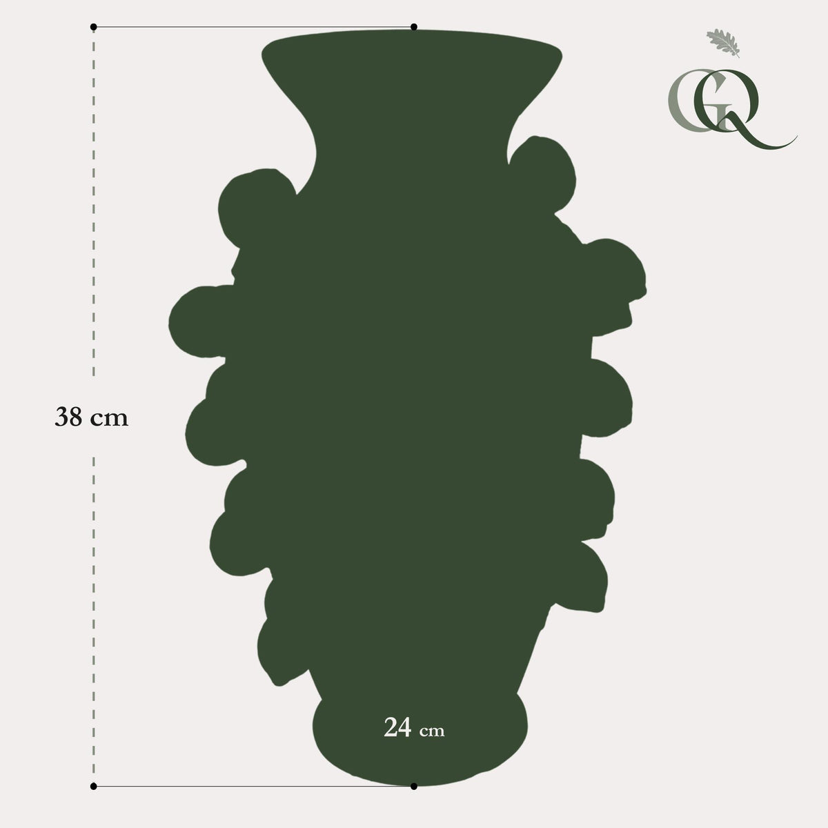 Vase en pierre M - H38 L24 - Vert pistache - Citron