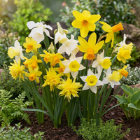 160x Narcissus Botanical Mix - Botanische narcissenmix - Geel en Wit - Verwilderingsbol - Bolmaat 10/12