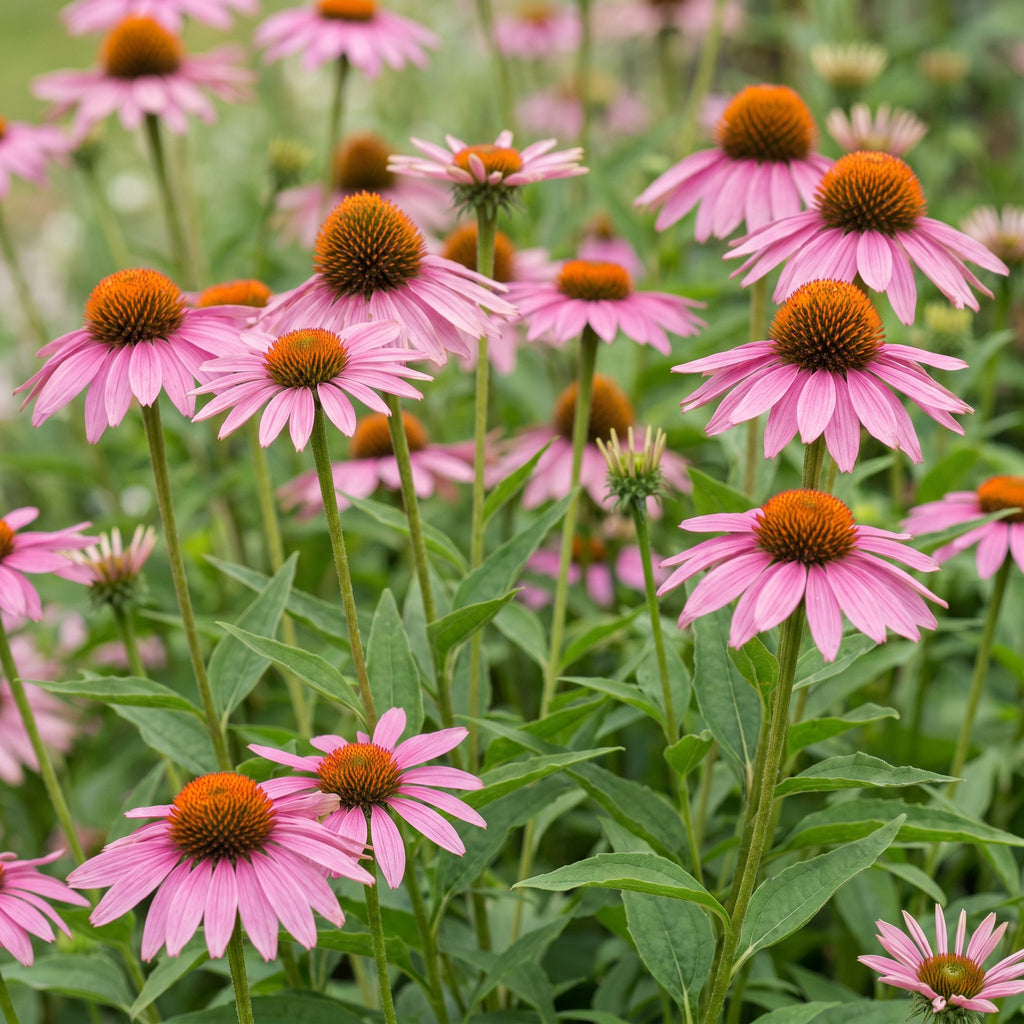 Green boutiQ - Plante vivace - Echinacea purp. Magnus - Échinacée - Mellifère et attirant les papillons - Rose - 6 Plantes - Pot 11cm - Hauteur 15-25cm