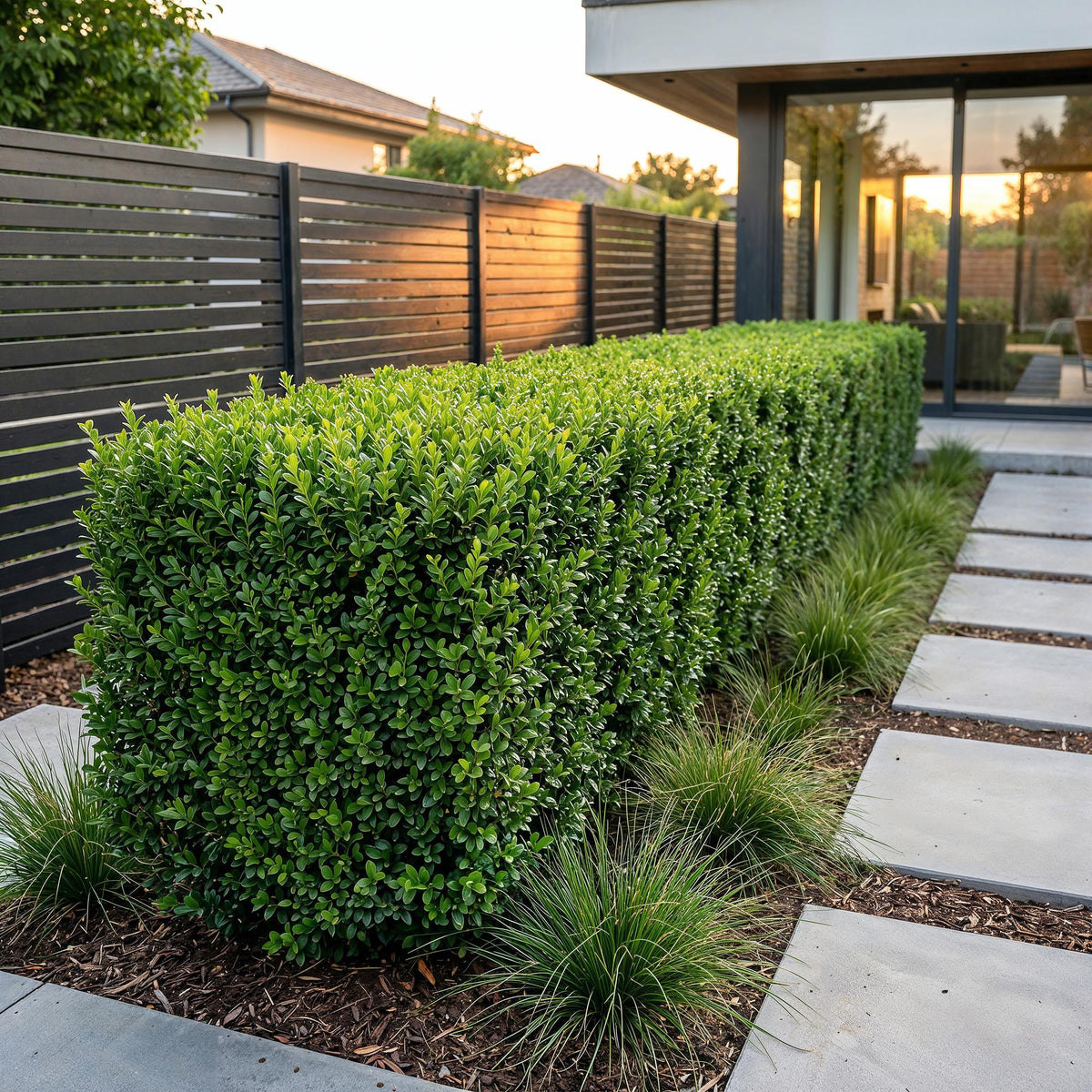 Green boutiQ - 16x Buxus sempervirens - Palmboompje - Haagplanten - Groenblijvend - Groen - Pot 9cm - Hoogte 20-25cm
