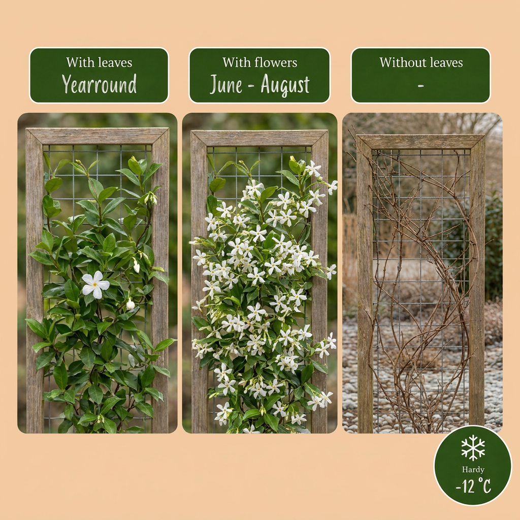 4x Trachelospermum jasminoides - Star jasmine - White - Climber - Ø9cm - ↕35cm