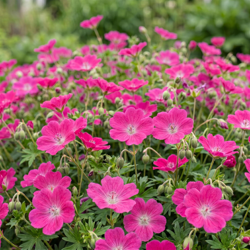 Green boutiQ - Stauden - Geranium sang. Max Frei - Storchschnabel - Bodendeckend - Rosa - 3 Pflanzen - Topf 11cm - Höhe 15-25cm