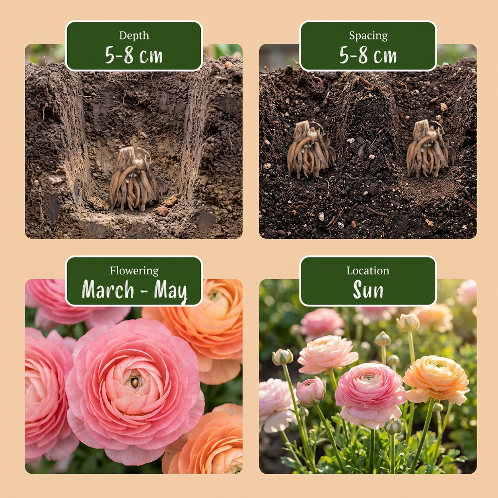 320x Ranunculus Pastel Mix - Pastelkleurige ranonkel - D - Zomerbloeier - Bolmaat 5/6