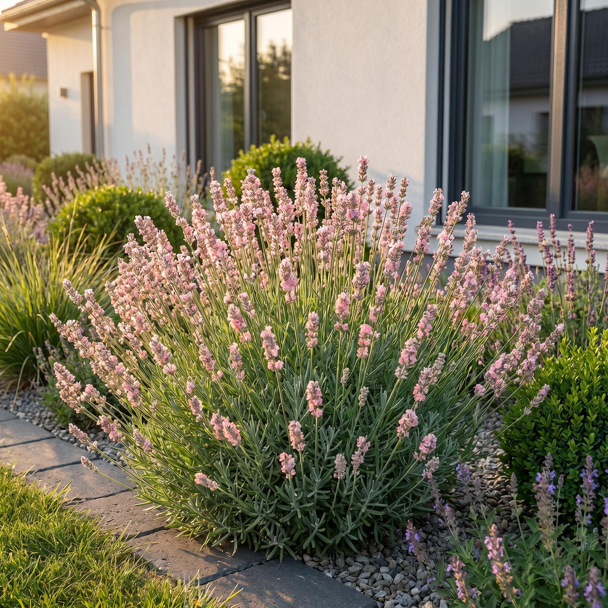 Green boutiQ - Plante vivace - Lavandula ang. Rosea - Lavande - Parfumée - Rose - 24 Plantes - Pot 11cm - Hauteur 15-25cm