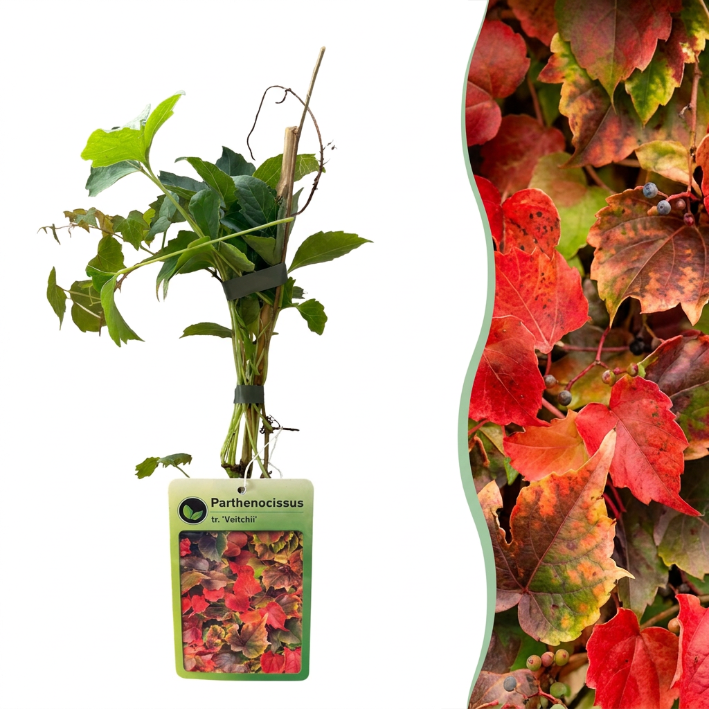 Parthenocissus tr. 'Veitchii Boskoop' - Boston ivy - Yellow - Green - Climber - Ø9cm - ↕35cm