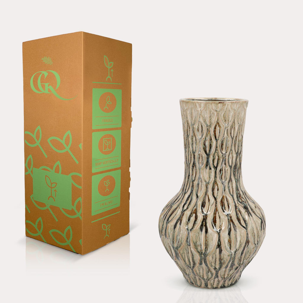 Vase en pierre M - H39 L23 - Boa Green