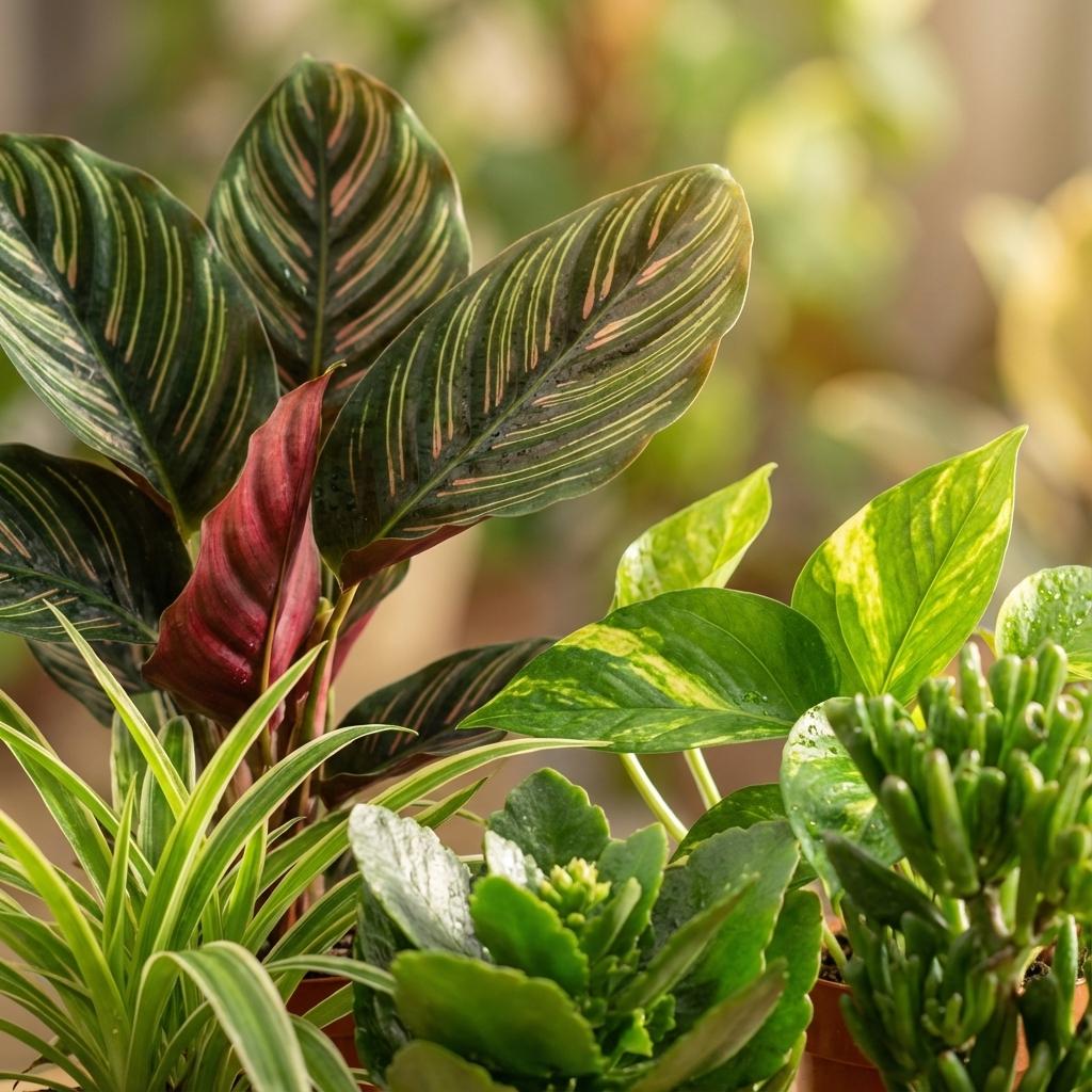 Green boutiQ - Plante d'intérieur - Box surprise verte - Entretien facile - 12 plantes - Pot 10,5 - 12 cm - Hauteur 15 - 45 cm