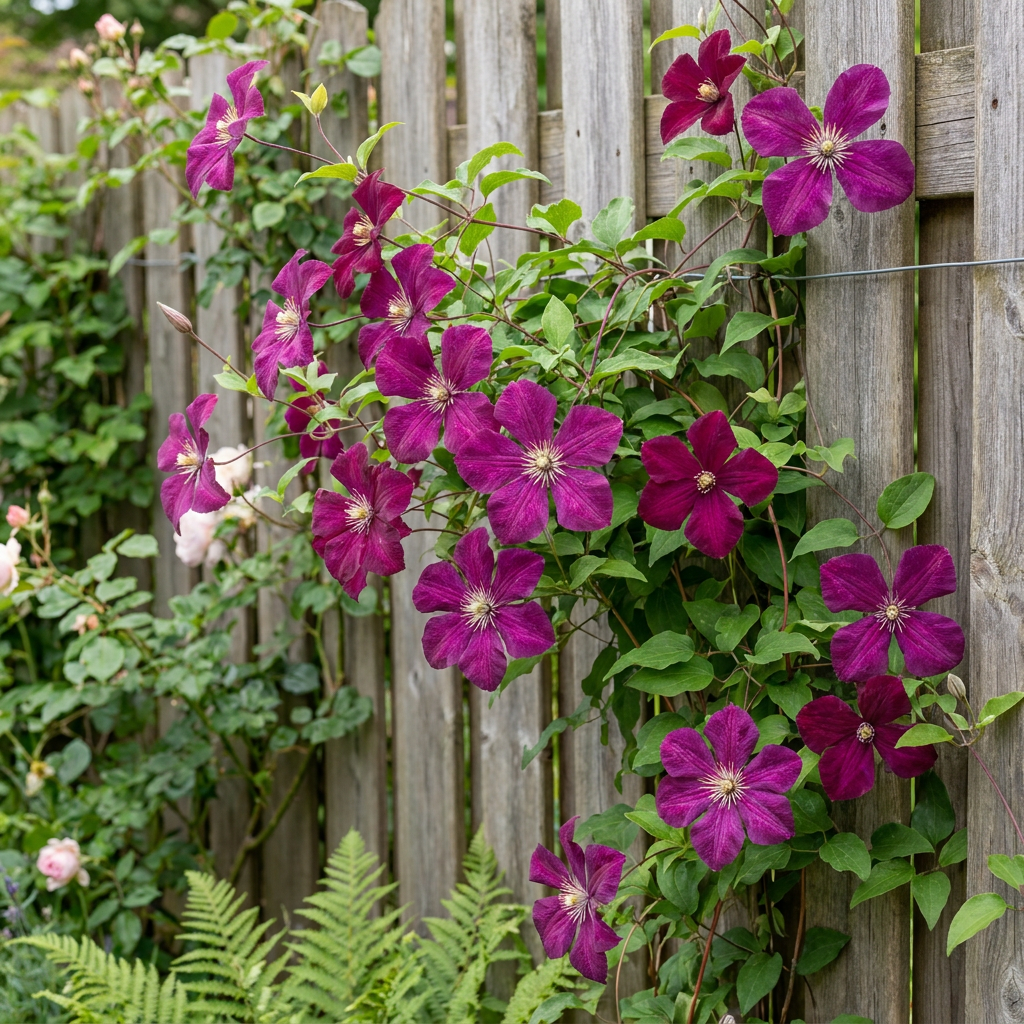 2x Clematis Rouge Cardinal - Klimroos Rouge Cardinal - Rood - Klimplant - Ø9cm - ↕35cm
