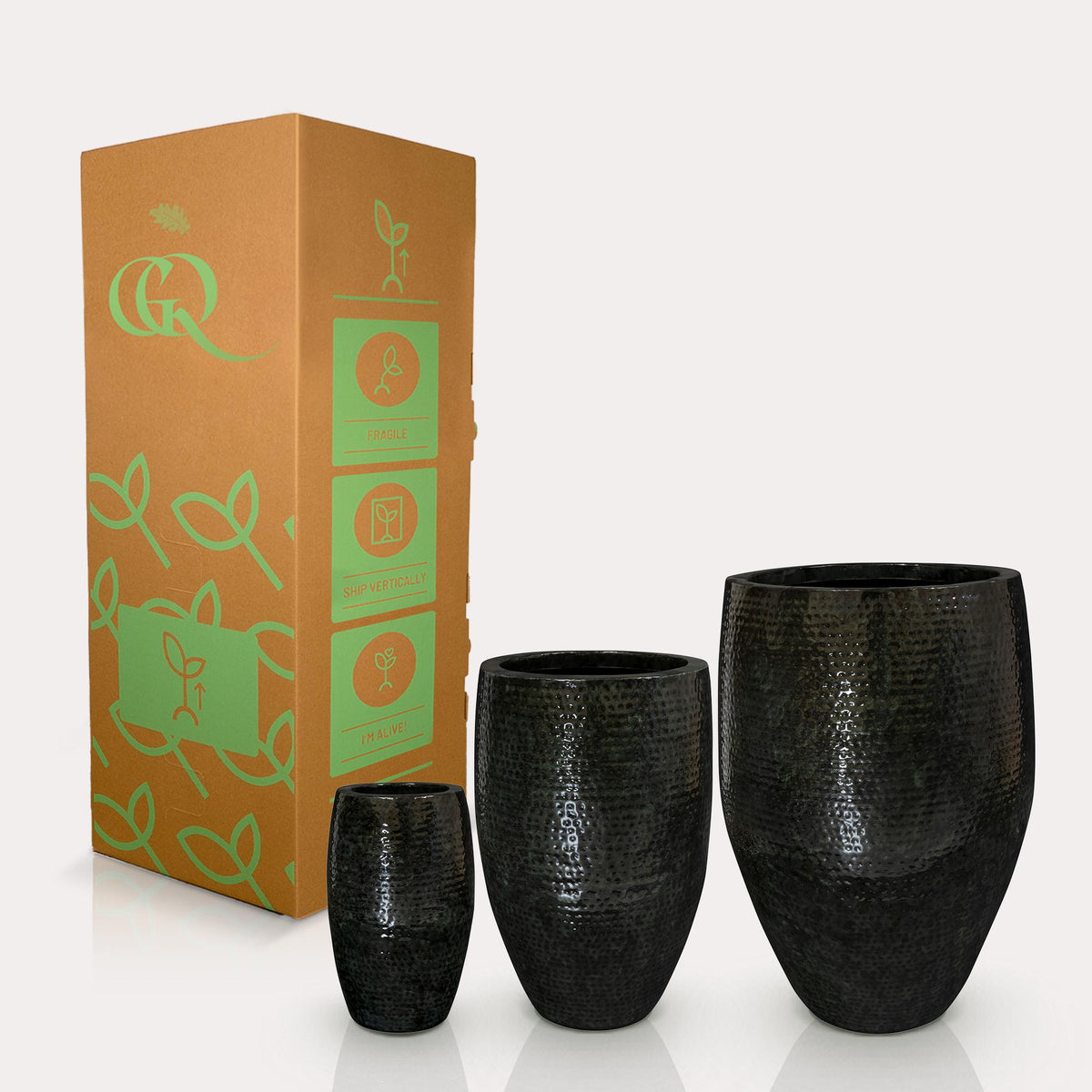 Lot de 3 pots - Thom Métal noir - Large