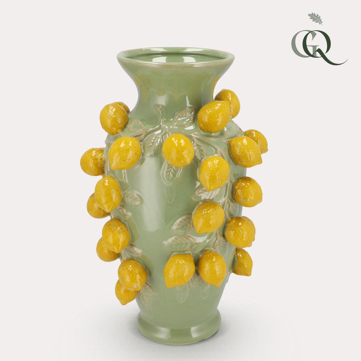 Vase en pierre M - H38 L24 - Vert pistache - Citron