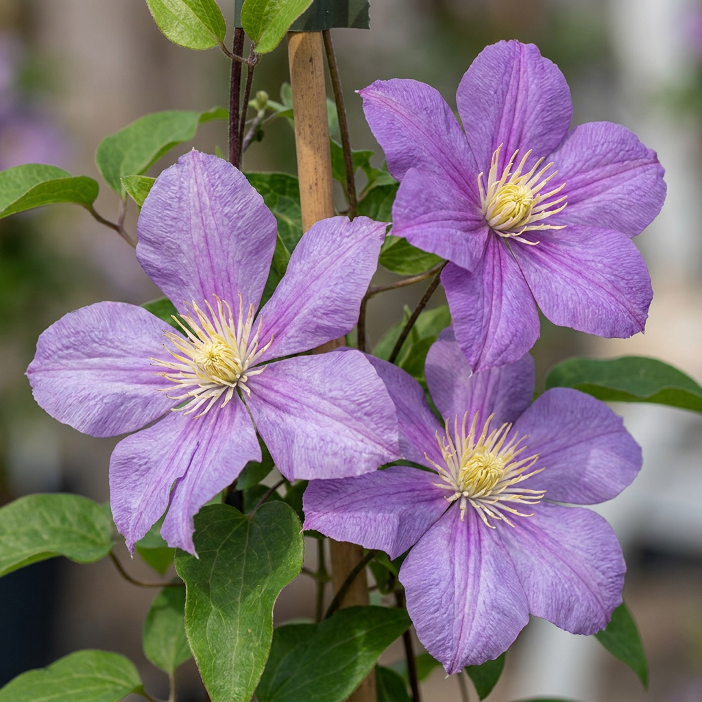 4x Clematis Justa - Bosrank - Licht Blauw - Klimplant - Ø9cm - ↕35cm