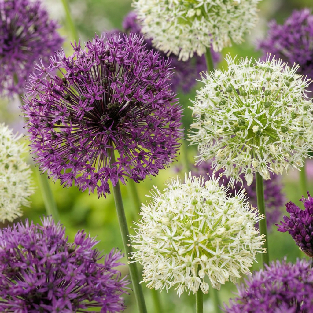 40x Allium Purple - White Mix - Sierui paars-wit mix - Paars en Wit - Zomerbloeier - Bolmaat 10/12