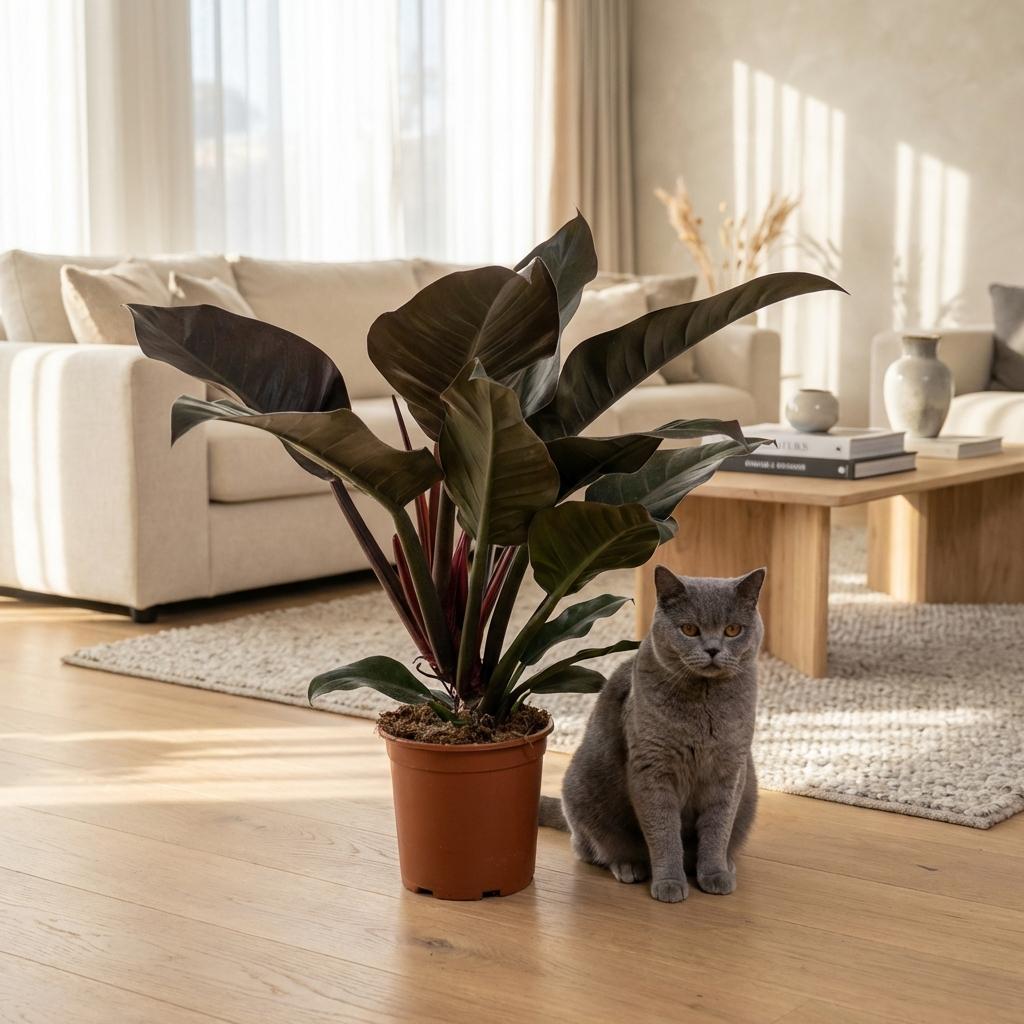 Green boutiQ - Plante d'intérieur - Philodendron - Philodendron Imperial Red - Rouge - Peu d'entretien - 1 Plante - Pot 19cm - Hauteur 60cm