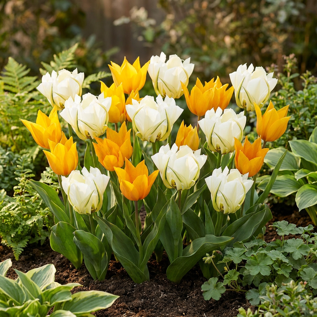 30x Tulipa Sunbath - Tulp Sunbath - Geel en Wit - Voorjaarsbloeier - Bolmaat 11/12