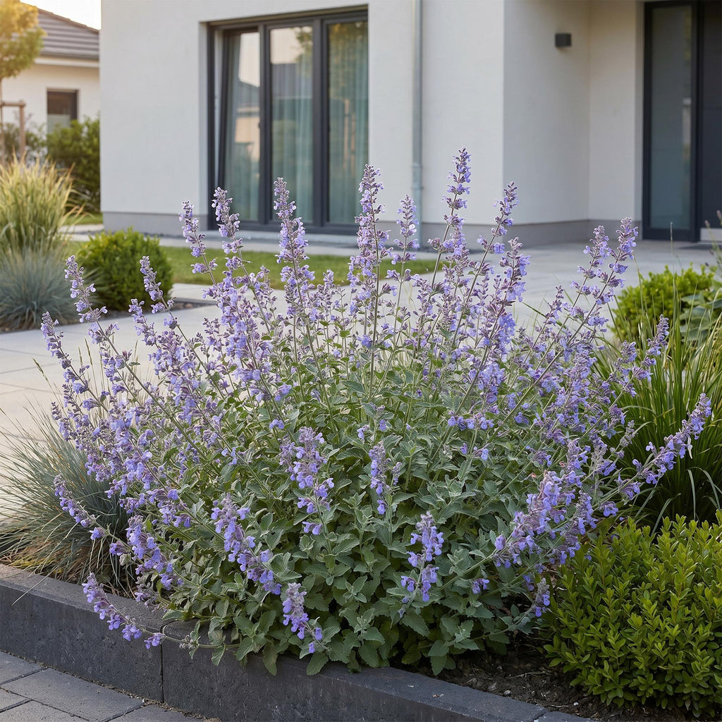 Green boutiQ - Stauden - Nepeta faassenii Walker's Low - Katzenminze - Bienen- und Schmetterlingsmagnet - Blau - 6 Pflanzen - Topf 11cm - Höhe 15-25cm