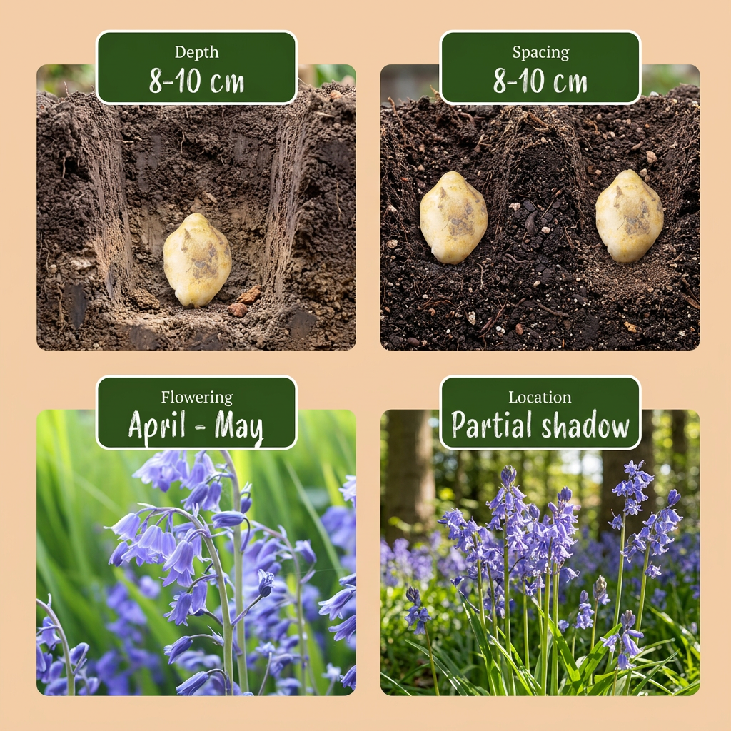 40x Hyacinthoides non Scripta - Wilde hyacint - Blauw - Verwilderingsbol - Bolmaat 7/8