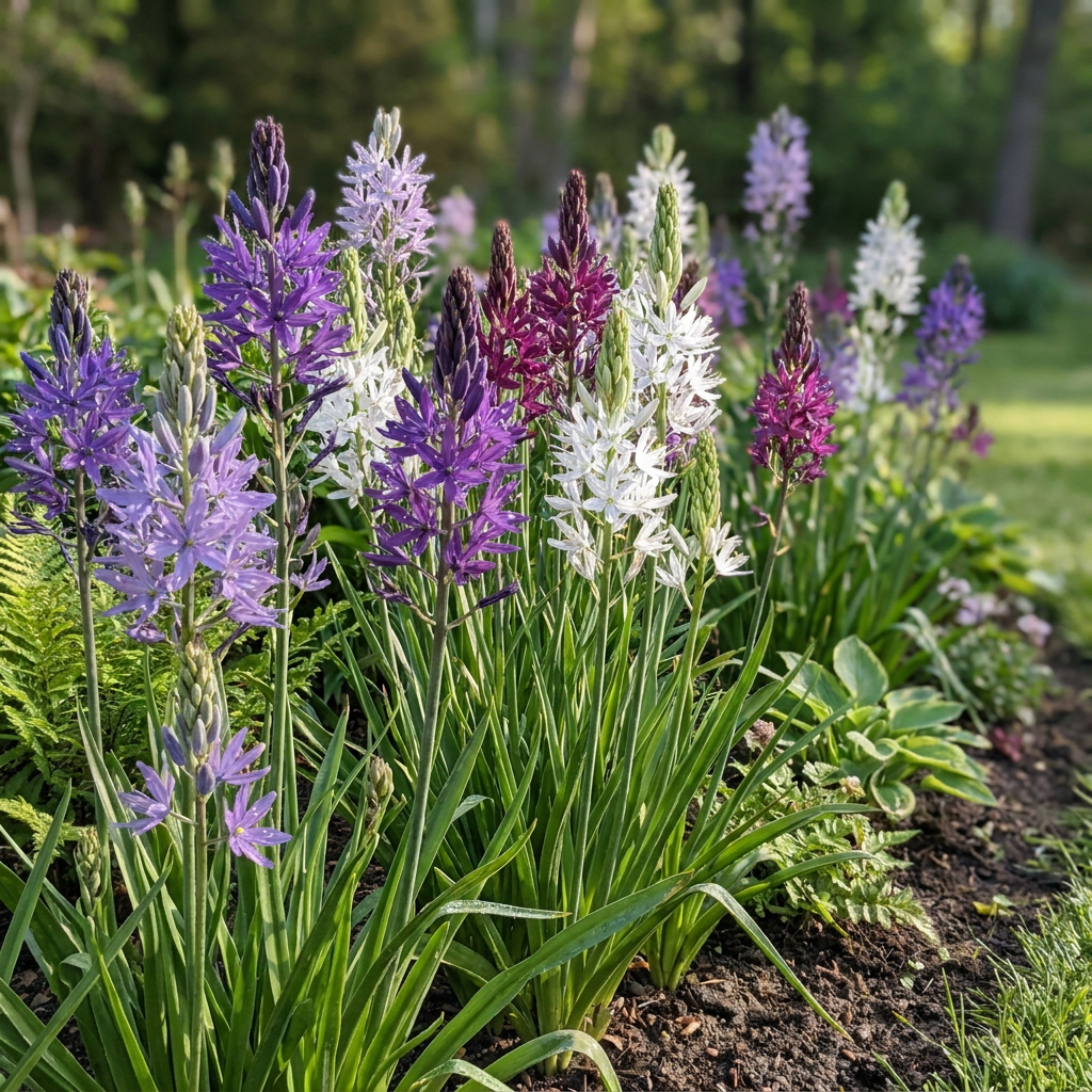 40x Camassia Leichtlinii Mix - Grote camas - Blauw en Wit - Zomerbloeier - Bolmaat 12/14