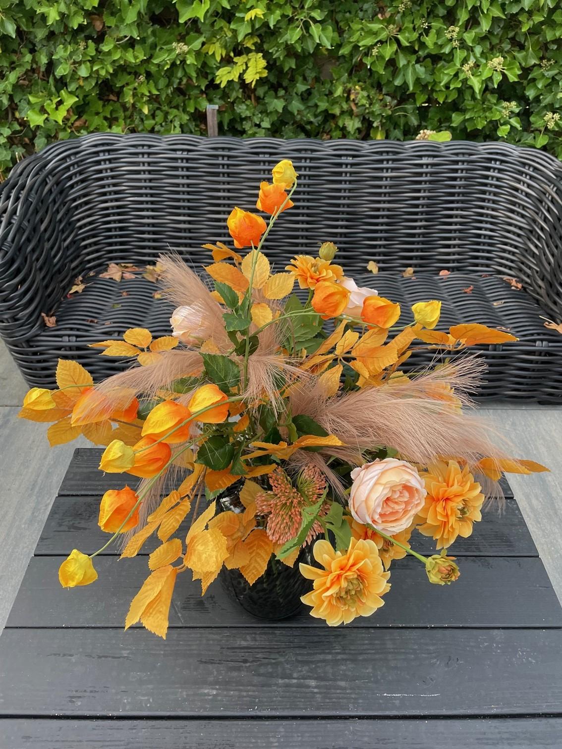 Kunstbloemen - Boeket - L - Orange Dream - 90cm