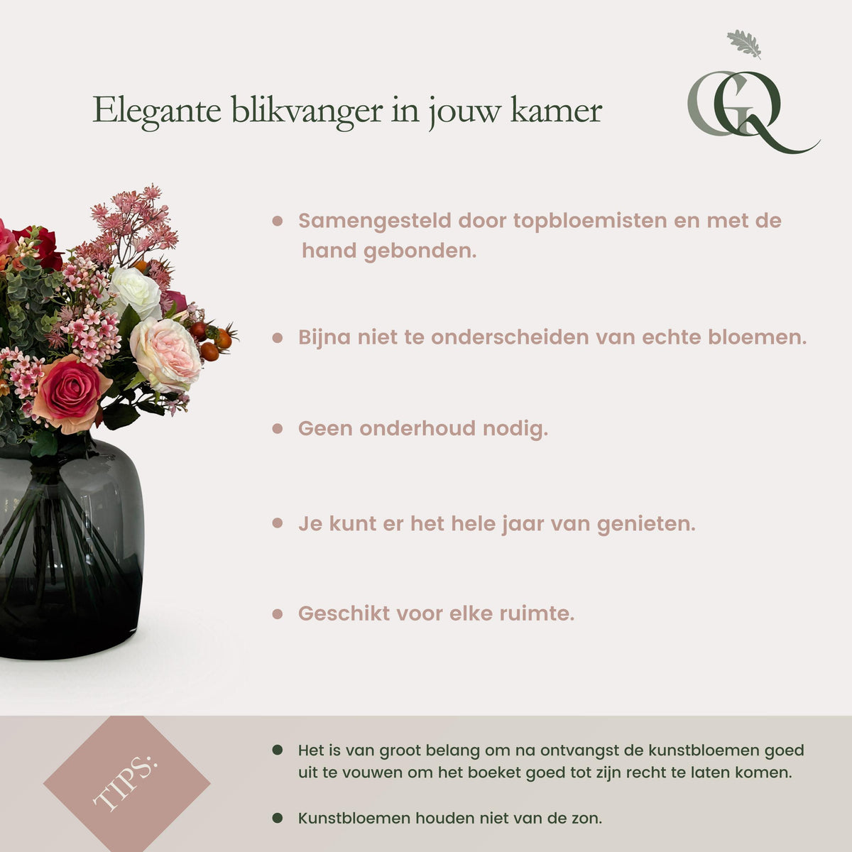 Fleurs artificielles - Bouquet - M - White Dream - 60 cm