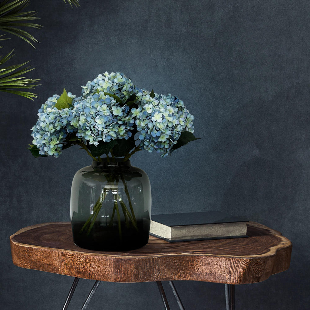 Fleurs artificielles Solo - Bleu - Hortensia - x 8 - 52 cm