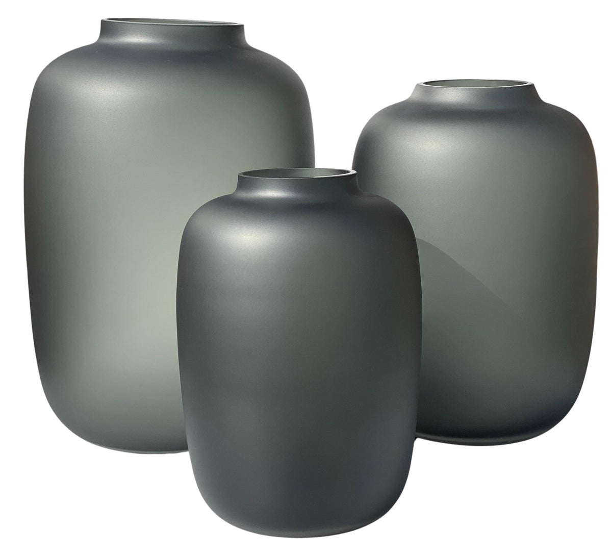 Vaas glas - M - H35 W25 - Artic - Satin Grey