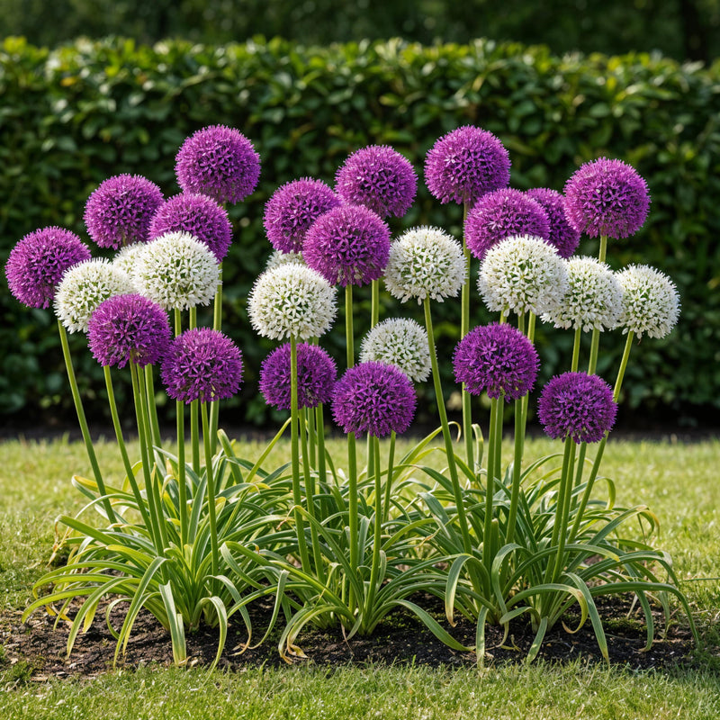 Green boutiQ - Bloembollen - Allium Purple White Mix - Kleur Paars en Wit - 15 stuks - Bolmaat 10/12 - XXL Pack