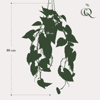 Kunstplant - Philodendron scandens - Klimmende Boomliefhebber - 80 cm