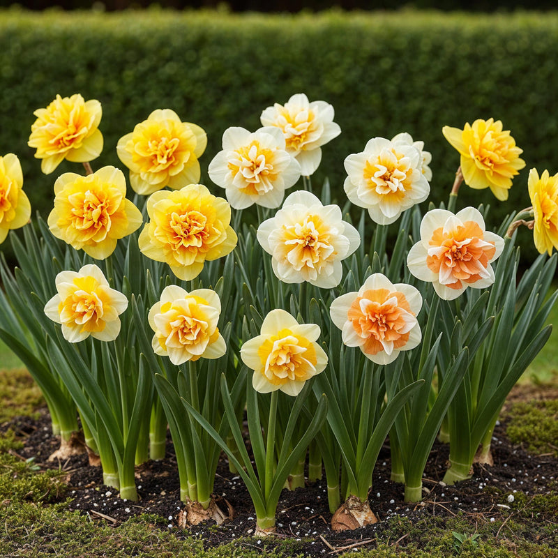Green boutiQ - Bloembollen - Narcis Double mix - Kleur Geel en Wit - 10 stuks - Bolmaat 12/14 - XXL Pack