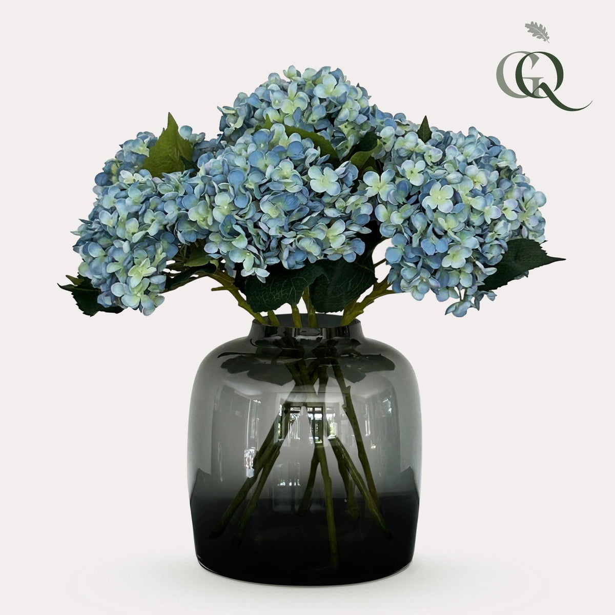 Fleurs artificielles Solo - Bleu - Hortensia - x 8 - 52 cm