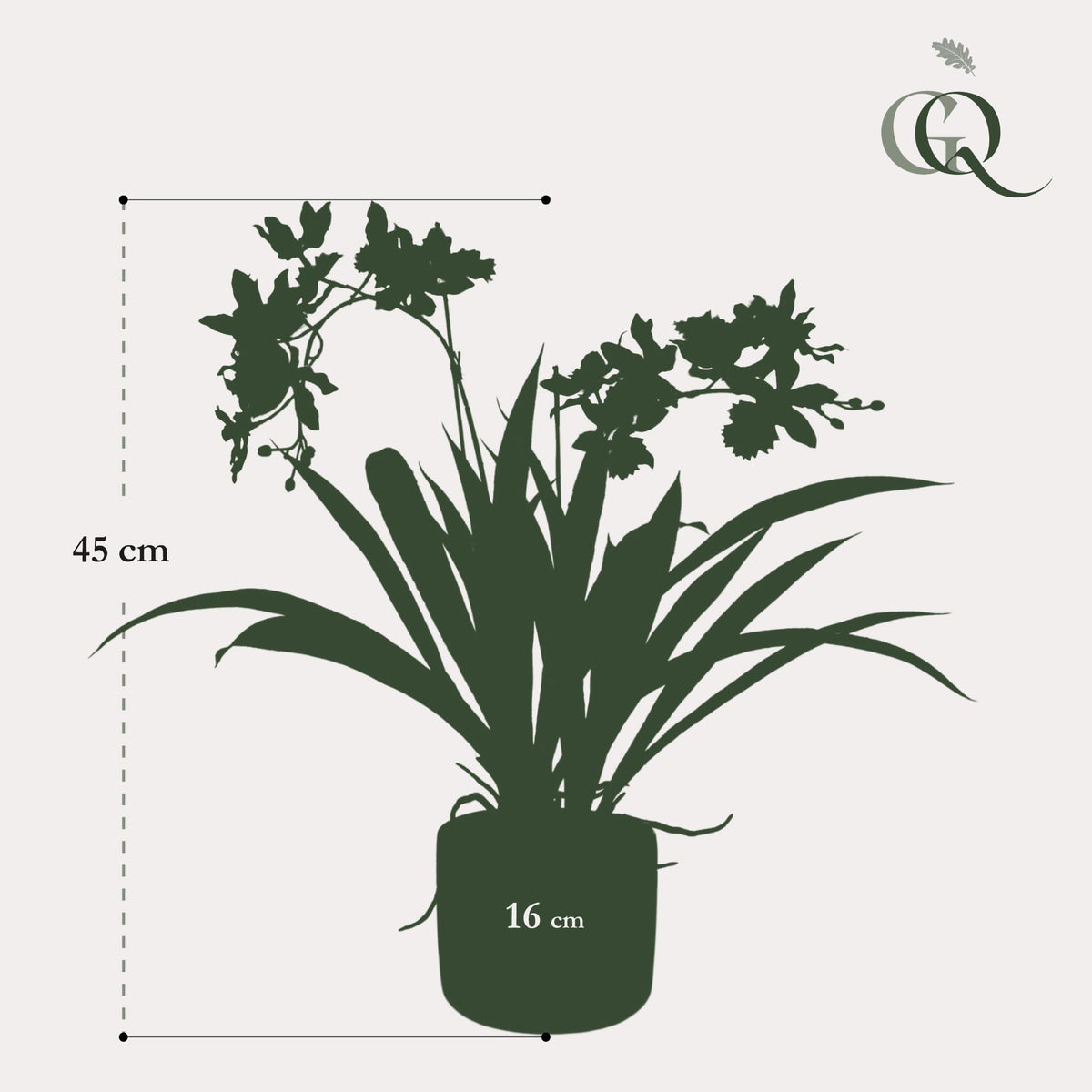 Kunstplant - Orchidee - Bordeaux - 45cm