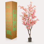 Plante artificielle - Prunus - Cerisier en fleurs - Rose - 175cm