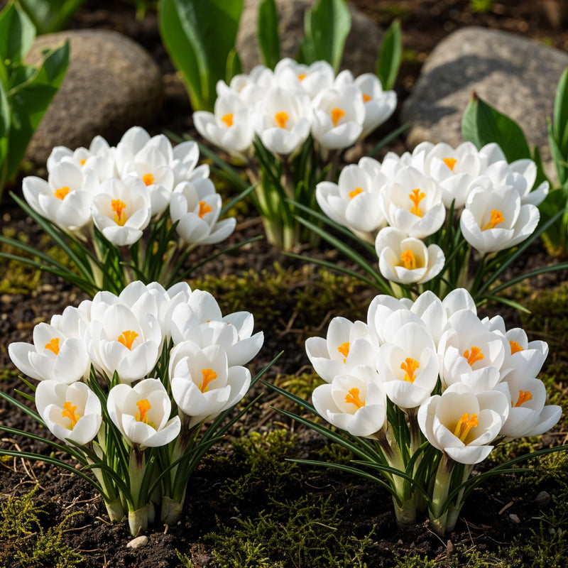 Green boutiQ - Bloembollen - Crocus White - Kleur Geel - 30 stuks - Bolmaat 7/8 - XXL Pack