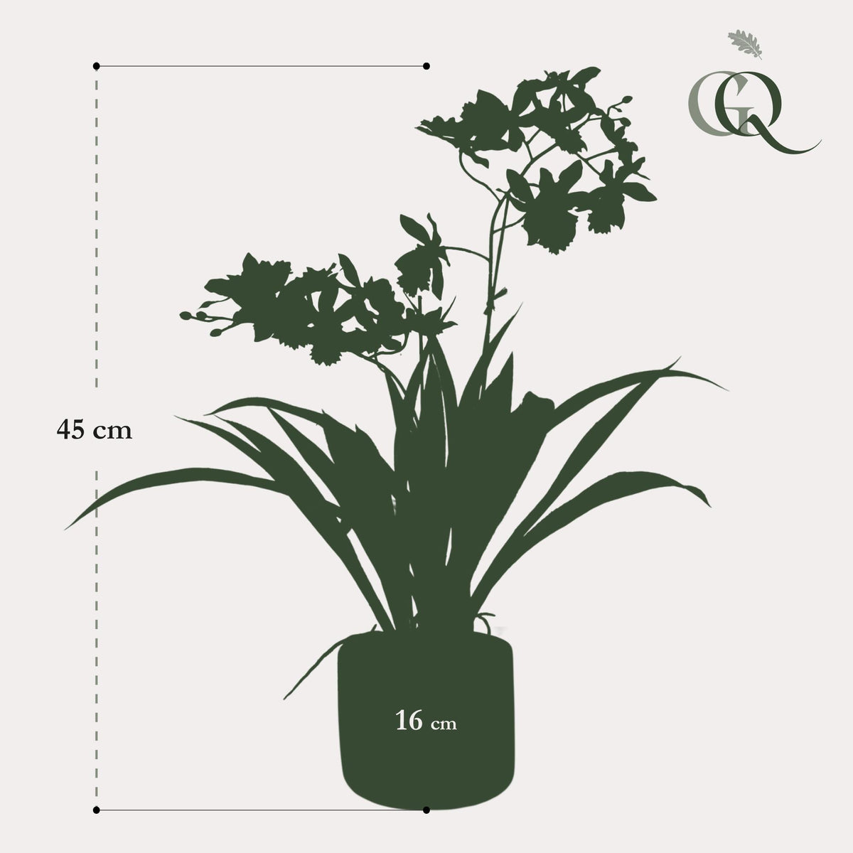 Plante artificielle - Orchidée - Jaune - 45cm