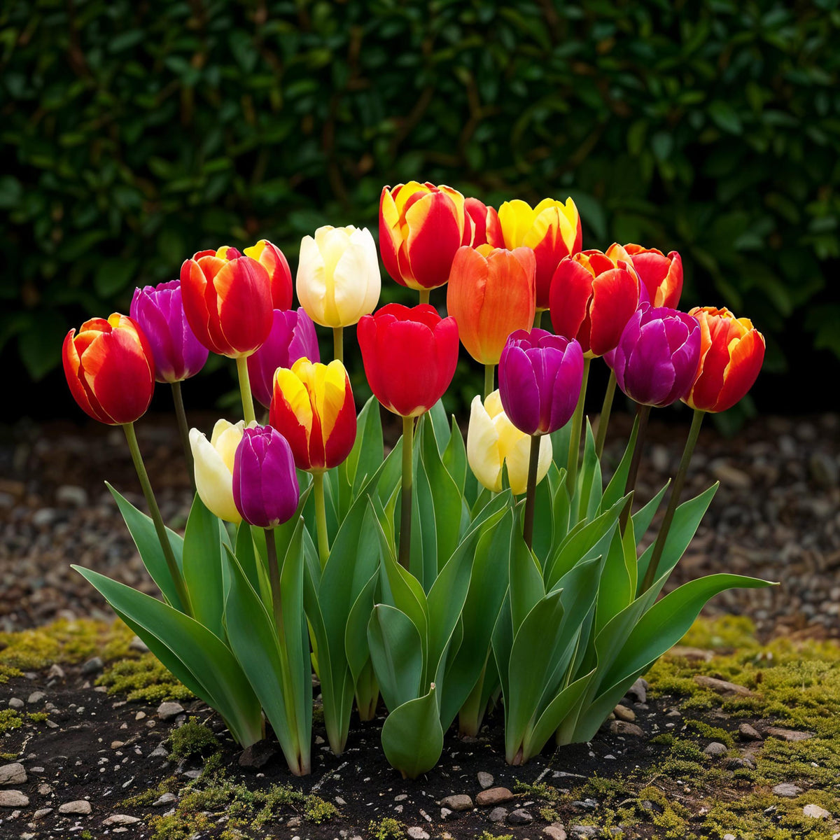 Green boutiQ - Bloembollen - Tulp Triumph mix - Diversen kleuren - 15 stuks - Bolmaat 11/12 - XXL Pack