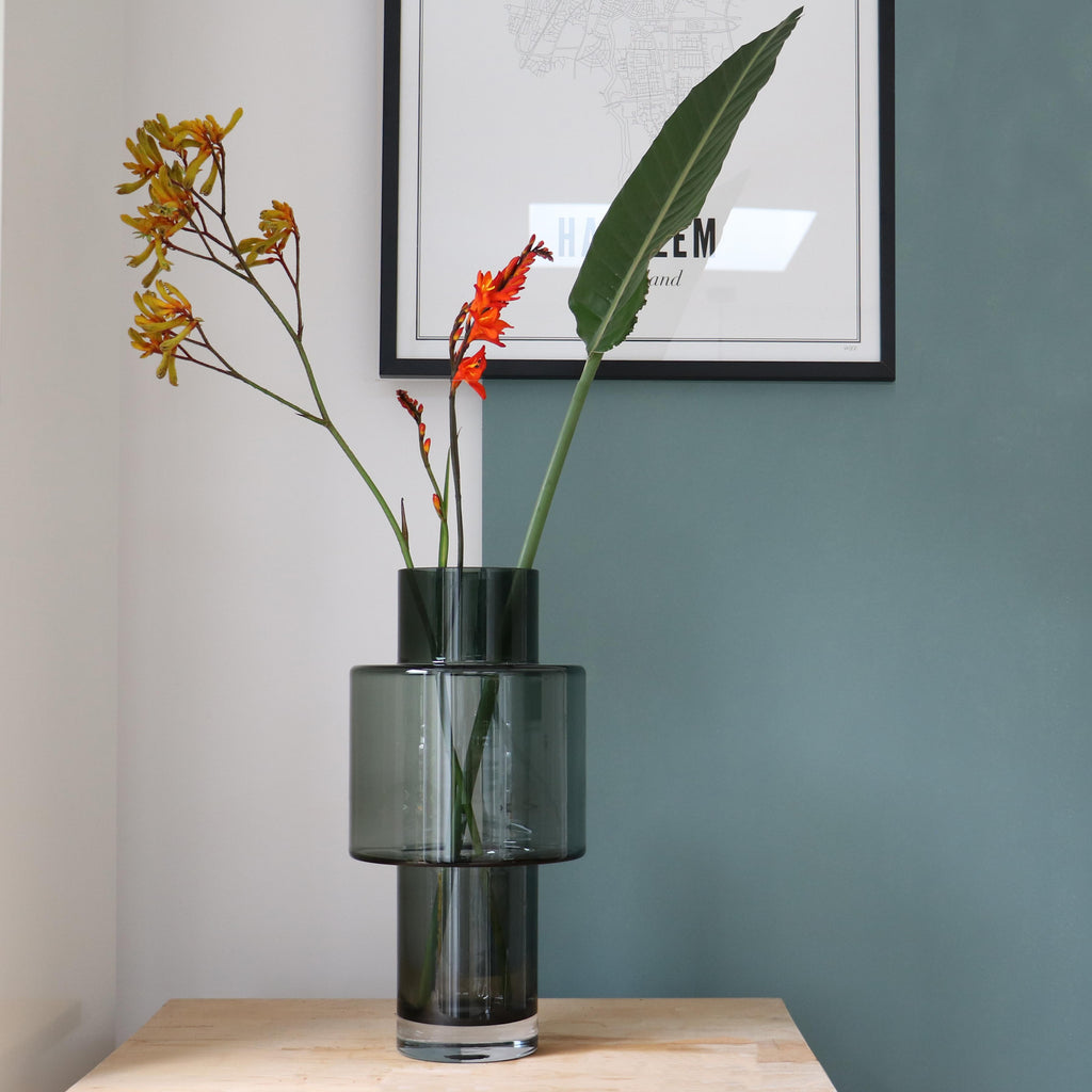 Vase en verre Juba M - H40 L20 - Gris