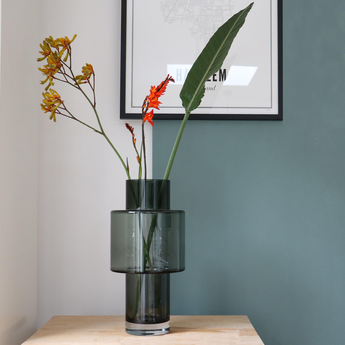 Vase en verre Juba M - H40 L20 - Gris