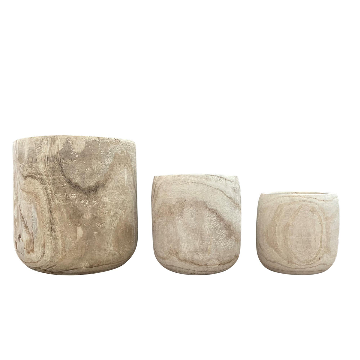 Pot - Bois marron clair Pia pot - lot de 3