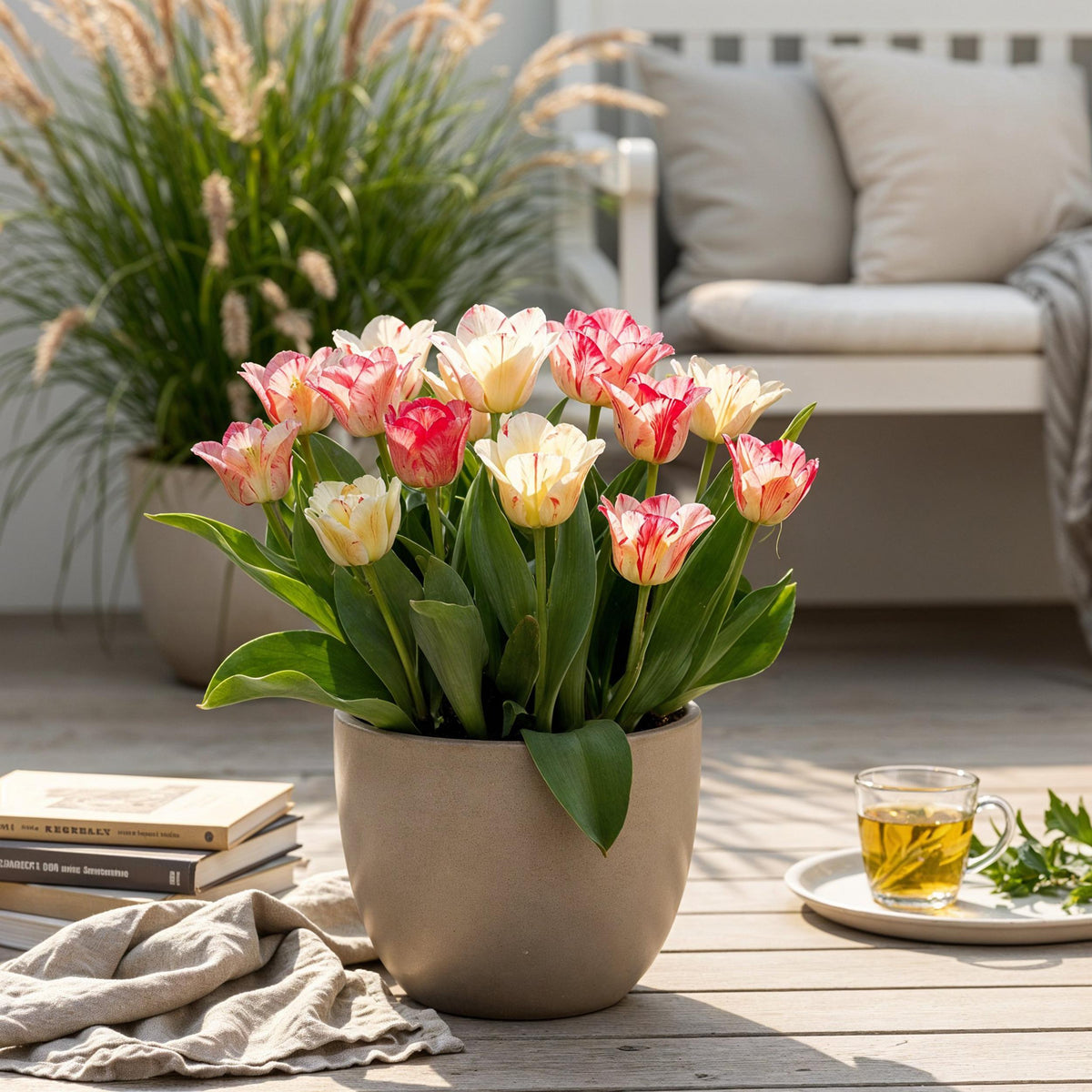 Green boutiQ - Bloembollen - Tulp Hemisphere mix - Diversen Kleuren - 12 stuks - Bolmaat 11/12 - XXL Pack