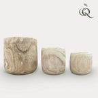 Pot - Bois marron clair Pia pot - lot de 3
