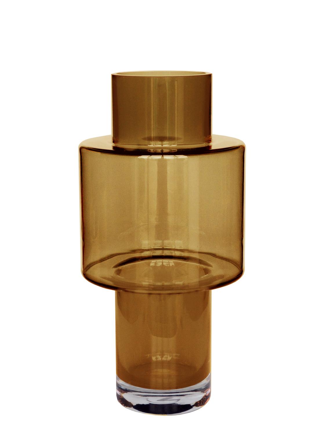 Vase en verre Juba M - H40 L20 - Cognac