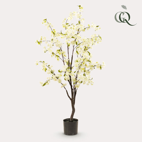 Kunstplant - Prunus - Kersenbloesem - Wit - 135cm