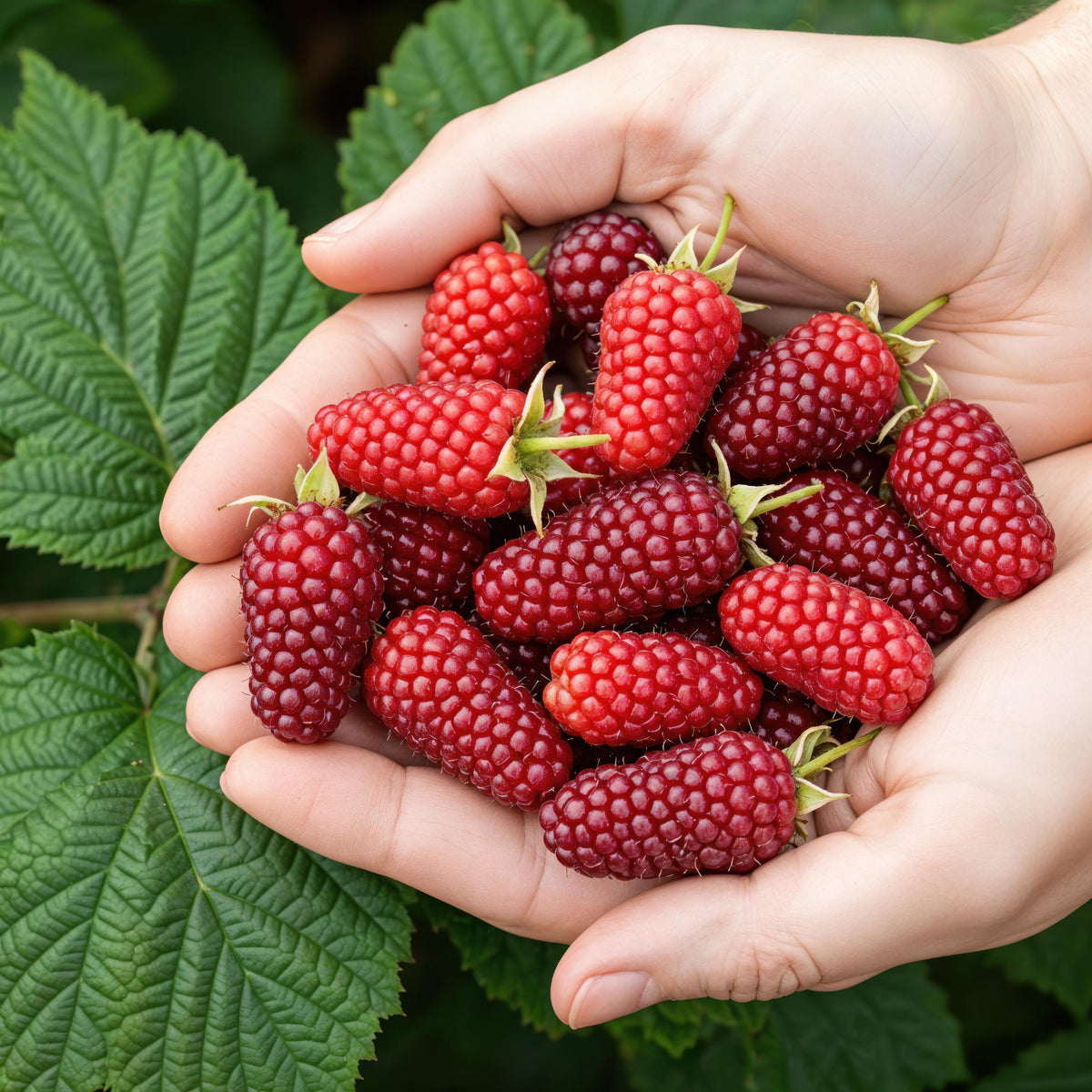 Green boutiQ - Fruitplanten - Taybes - Rubus Tayberry - Winterhard - 3 Planten - Pot 9 cm - Rode Bes